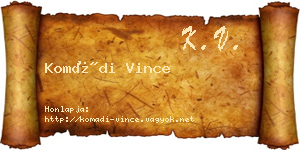 Komádi Vince névjegykártya